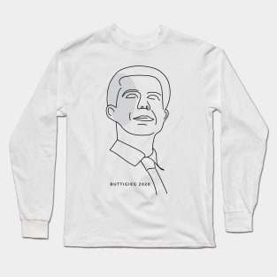 Pete Buttigieg 2020, hand drawn illustration. Pete for America in this presidential race. Long Sleeve T-Shirt